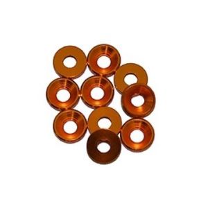 3 mm hliníkové konické podložky oranžové, 10 ks.