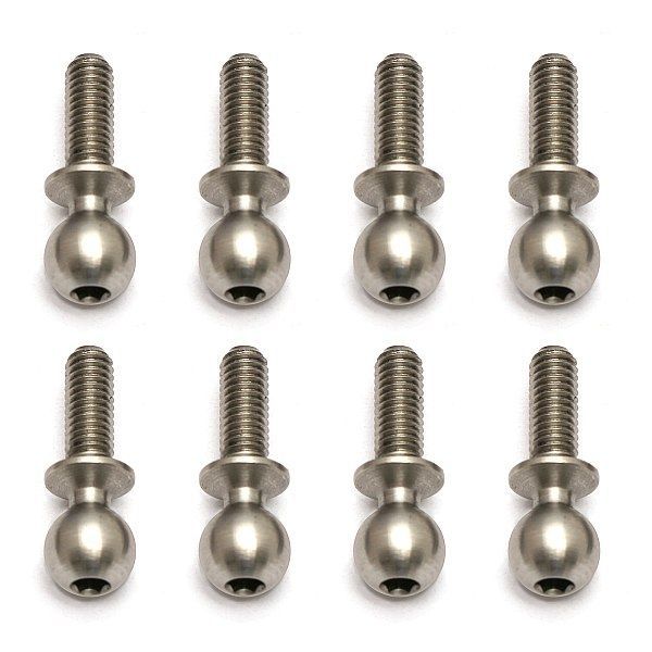 Kulové čepy, střibrné, 8 mm délka závitu, 10 ks.