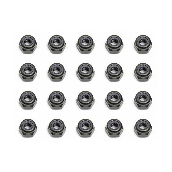 M3 samojistná ocelová černá matka, 10 ks.