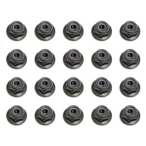 M3 samojistné matky, černé, s osazením/límcem, 10 ks.