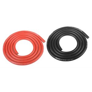 Silikonový kabel 5,5qmm, 10AWG, 2x1metr, černý a červený