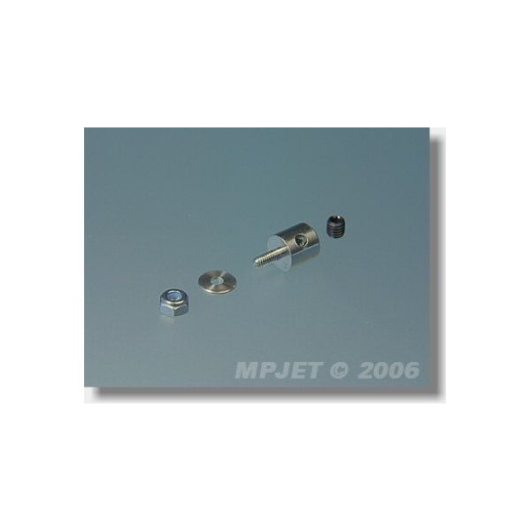 2762 Závitová koncovka táhla M2 pro páku tl.2 Mosaz 2ks