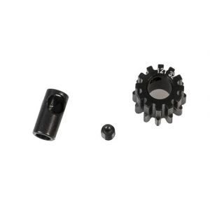Ocelový motorový pastorek 12 zubů, modul 32DP s 5mm vrtáním a 3,17mm adaptérem