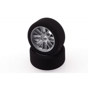 Mechové přední gumy, PAN CAR 1/10, stříbrný disk, sh 37, 2 ks.