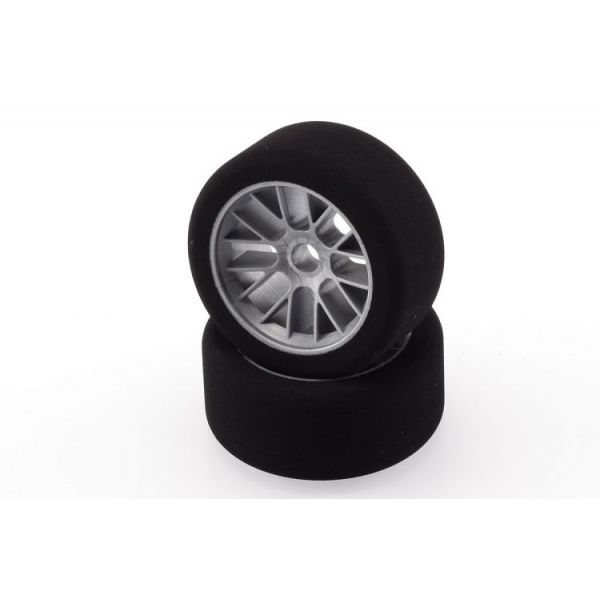 Mechové přední gumy, PAN CAR 1/10, stříbrný disk, sh 37, 2 ks.