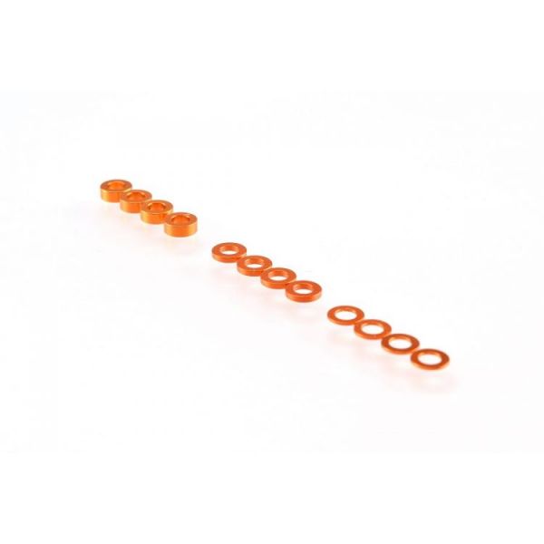 3mm sada podložek oranžové (0.5mm/1.0mm/2.0mm), 4+4+4 ks.