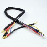 2 x 2S černý nabíj. kabel G4/G5 v černé ochranné punčoše - dlouhý 600mm - (4mm, 3-pin XH)