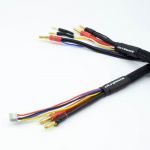 2 x 2S černý nabíj. kabel G4/G5 v černé ochranné punčoše - dlouhý 600mm - (4mm, 3-pin XH)