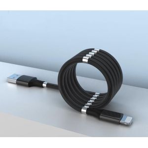 Magnetický samonavíjecí USB nabíjecí kabel (Lightning) (180 cm)