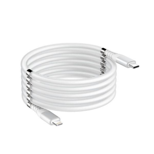 Magnetický samonavíjecí USB nabíjecí kabel (Type-C to Lightning)(90cm)