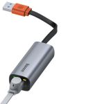Baseus Steel Cannon USB - LAN, Gigabit network adapter (grey)