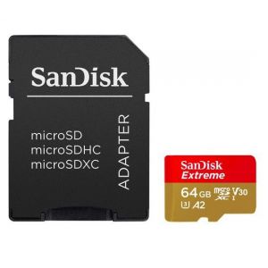 SanDisk MicroSDXC 64GB Extreme A2 UHS-I (V30) U3 + SD adaptér