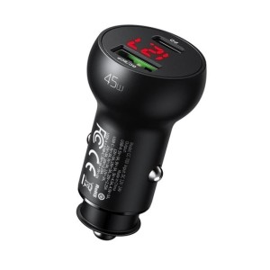 45W PD Car Charger with Digital Display