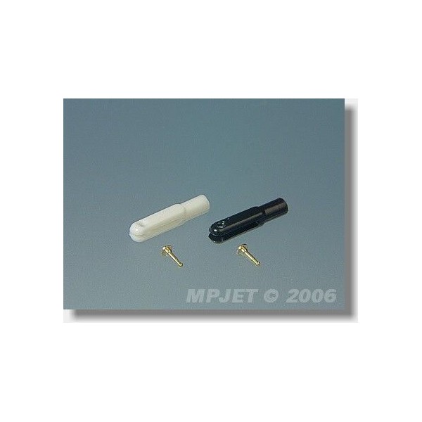 Vidlička plast, délka 23 mm, šířka drážky 1,6, čep pr. 1,6, M2, černá, balení 10 ks