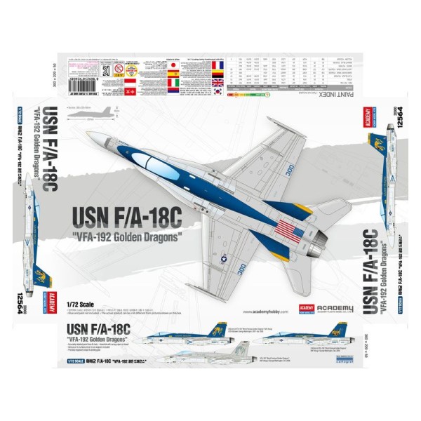 Academy McDonnell F/A-18C USN VFA-192 Golden Dragons (1:72)