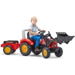 FALK - Šlapací traktor Supercharger s nakladačem a vlečkou červený