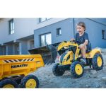 FALK - Šlapací traktor Komatsu s bagrem a Maxi vlečkou