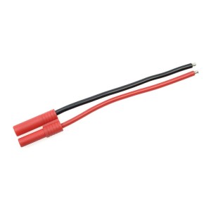 Konektor zlacený 4.0mm samice s kabelem 14AWG 10cm