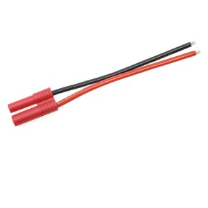 Konektor zlacený 4.0mm samec s kabelem 14AWG 10cm