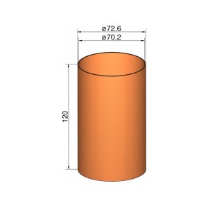 Klima spojka 75mm trubek pr. 72.6x120mm