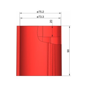 Klima základna 75mm 3-stabilizátory červená