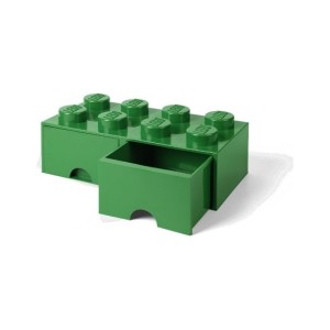 LEGO úložný box s šuplíky 250x500x180mm - tmavě zelený