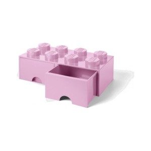 LEGO úložný box s šuplíky 250x500x180mm - světle růžový