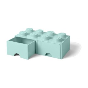 LEGO úložný box s šuplíky 250x500x180mm - aqua