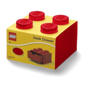 LEGO stolní box 4 se zásuvkou červený