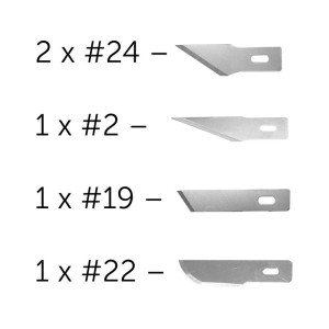 Modelcraft náhradní čepele (2x #24, #2, #19, #22)