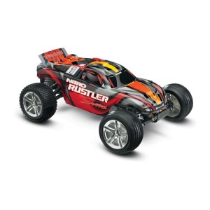 Traxxas Nitro Rustler 1:10 RTR stříbrno-červený