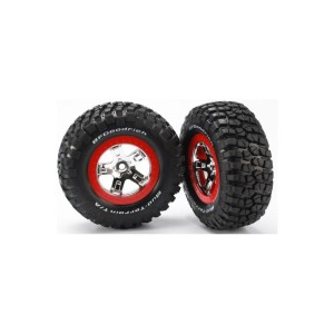 Traxxas kolo 2.2/3.0”, disk SCT stříbrný-červený, pneu KM2 (2)