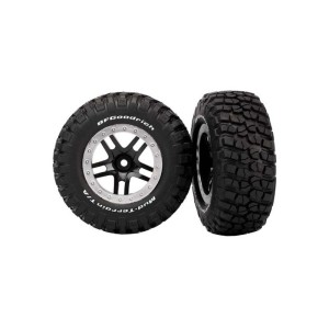 Traxxas kolo 2.2/3.0”, disk SCT Split-Spoke černý-saténový, pneu KM2 (2)