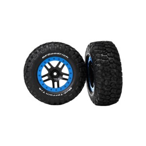 Traxxas kolo 2.2/3.0”, disk SCT Split-Spoke černý-modrý, pneu KM2 (2) (2WD přední)
