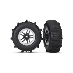 Traxxas kolo 2.2/3.0”, disk SCT Split-Spoke saténový chrom, pneu Paddle (2)