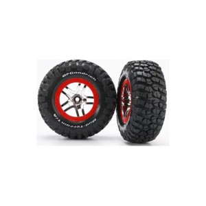 Traxxas kolo 2.2/3.0”, disk SCT Split-Spoke stříbrný-červený, pneu KM2 S1 (2)