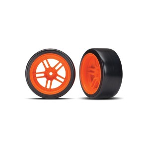 Traxxas kolo 1.9”, disk split-spoke oranžový, pneu Drift (2) (zadní)
