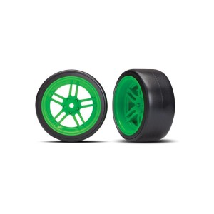 Traxxas kolo 1.9”, disk split-spoke zelený, pneu Drift (2) (zadní)