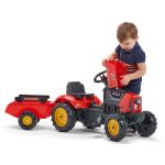 FALK - Šlapací traktor SuperCharger s vlečkou červený