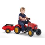 FALK - Šlapací traktor SuperCharger s vlečkou červený