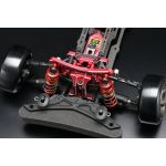 Yokomo YD-2ZXR RWD stavebnice driftovacího podvozku, uhlíkové šasi, červená verze