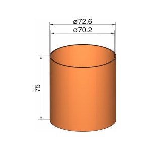 Klima spojka 75mm trubek pr. 72.6x75mm