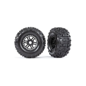 Traxxas kolo 2.8/3.6”, disk černý, pneu Sledgehammer (2)