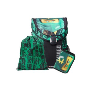 LEGO školní aktovka Easy, 3 dílný set - Ninjago Green