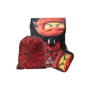 LEGO školní aktovka Easy, 3 dílný set - Ninjago Red