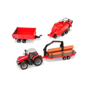 Bburago Massey Ferguson 8740S s doplňky (dárkové balení)