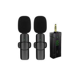 2in1 3.5mm Lavalier Wireless mikrofon pro kamery (vč. Aku)