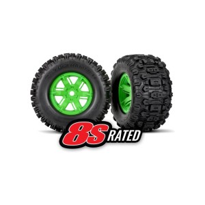 Traxxas kolo 4.3/5.7”, disk zelený, pneu Sledgehammer (pár)