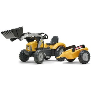 FALK - Šlapací traktor Super Loader s nakladačem a vlečkou žlutý