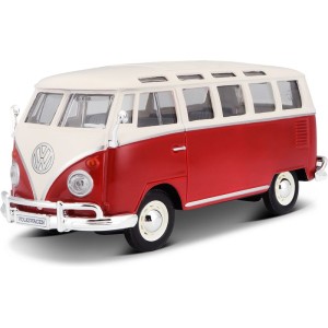 Maisto Volkswagen Van Samba 1:25 bílo/červená